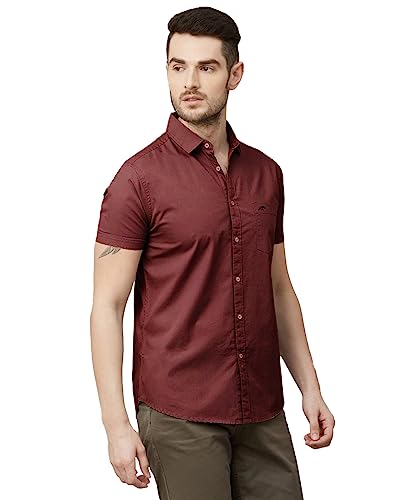 Image of BRUCEWANE Men's 100% Cotton Half Sleeve Shirt