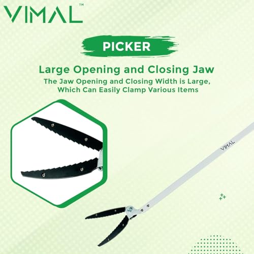 Image of Vimal Heavy-Duty 63-Inch Extra Long Reach Grabber - Industrial Strength Reacher Tool with Locking Jaw - Lightweight Aluminum Trash Picker and High-Shelf Mobility Aid for Home, Garden & Janitorial Use
