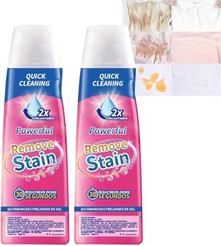 Gel de Limpieza Rápida Nano Quitamanchas, Limpiador de Alta Resistencia, Sin Lejía, con Enzimas Activas, para Alfombras, Manchas de Café Y Aceite (2 Unidades)