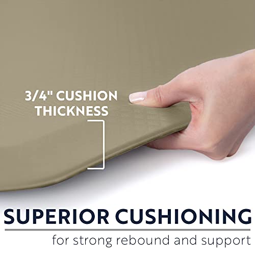 Kangaroo Thick Ergonomic Anti Fatigue Cushioned Kitchen Floor Mats, Standing Office Desk Mat, Waterproof Scratch Resistant Topside, Supportive All Day Comfort Padded Foam Rugs, 17X24, Beige #TOP1