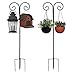 Produktbild LUVODI Shepherd's Hooks 2 Stück Metall Gartenstab Hoheverstellbar 140-240cm Laternenstab Rankstab Garten Befestigungshaken für Laternen, Vogelkäfige, Blumenkörbe, Dekorationen usw. (Schwarz)