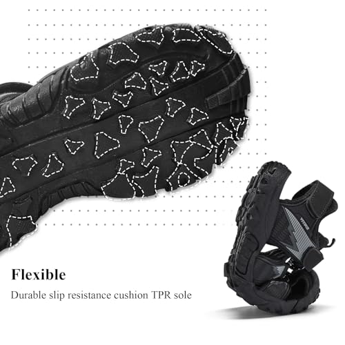 Image of JMFCHI Boys Girls Kids Closed Toe Sports Sandals Summer Water Shoes | Little /Big Kid,Comfortable lightweight,Non-slip soft sole,Hook-and-loop closure,Easy wear,Anti-collision toe,Daily casual