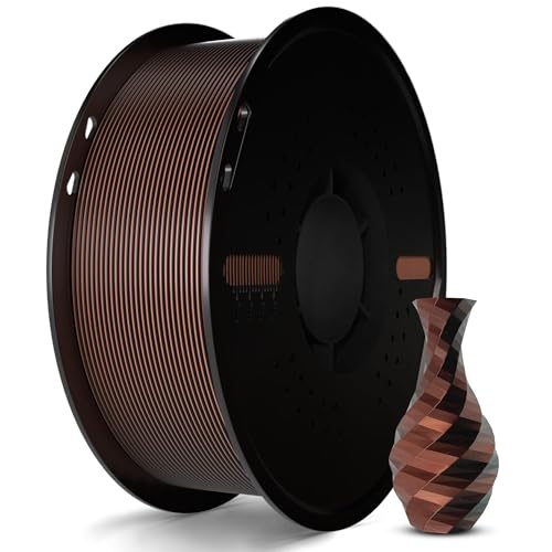 Miailuy 1.75mm Two-Color PLA 3D Printer Filament(BlackRedCopper), Iridescent Effect, 3D Silk Rainbow Filament Changes Color with Viewing Angle, Dimensional Accuracy +/-0.02mm, 2.2lbs/Spool