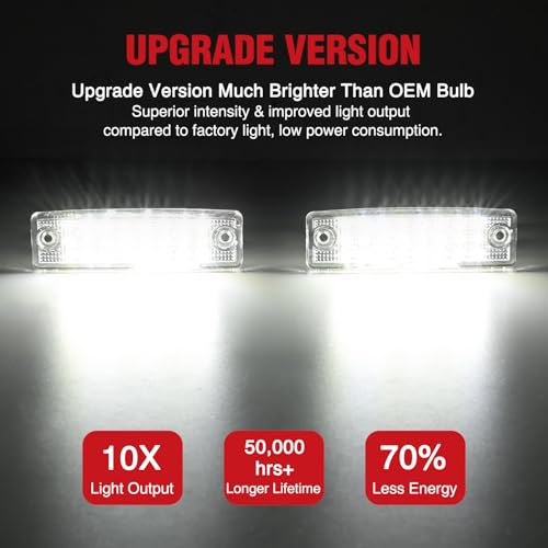 Image of Nilight 2PCS License Plate Lights for 1996-2022 Toyota 4Runner | Compatible with 1996-2017 2018 2019 2020 2021 2022 Toyota 4Runner 2001-2022 Toyota Sequoia with Clear housing 6000K White