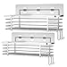 Mefine Etagere Douche, Porte Savon Douche, Panier Salle de Bain SUS304 Acier Inoxydable, Rangement Shampoing Sans Percage avec 6 Crochets, Epices Cuisine,Toilettes(2 Pièces)