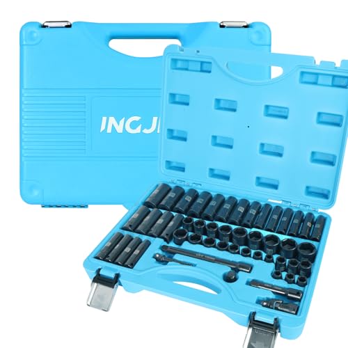Impact Socket Set 3/8 inch 50 Piece SAE and Metric Set Cr-MO