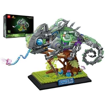 JMBricklayer Adult Building Sets Mechanical Chameleon 70124, Cool Rainforest Animals Collectible Display Model with Base, Creative Design Building Toys Gifts for Adults Men Boys Girls 14+