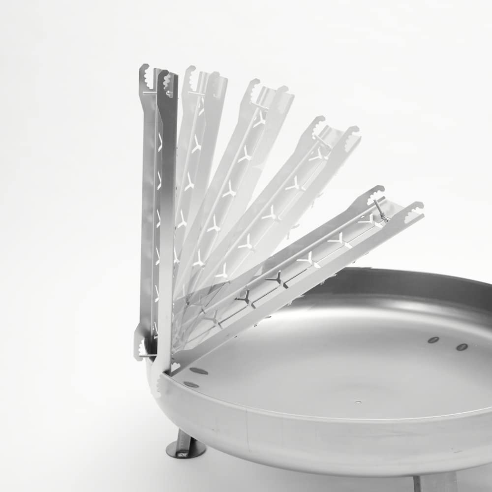Czaja Feuerschalen® Flammlachsbrett aus Edelstahl - Lachsbrett zum Grillen - Flammlachsbretter mit Verstellbarer Halterung und 180° Wendefunktion- Räucherbrett | Aromaschiene für Kugelgrill