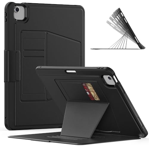 Étui iPad Air 13 M3 M2 en cuir noir avec support réglable et stylet