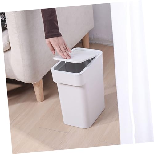 Caneca de basura rectangular gris compacta miniatura 4