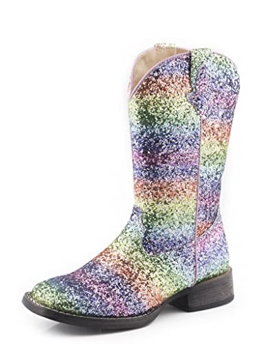 ROPER Girls' Glitter Galore Western Boot Broad Square Toe - 09-018-1903-2996 PI 10 D Pink