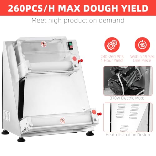 Garveehome 01 Commercial Pizza Dough Roller Sheeter,Max 16 Inch Automatic 370W Electric Pizza Dough Roller thumb #6