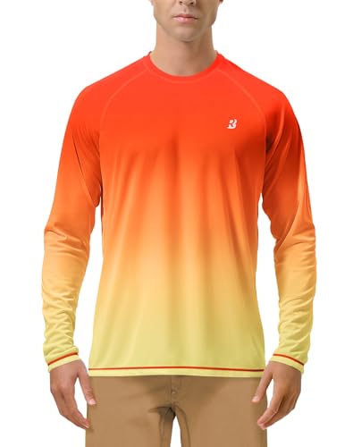 Roadbox Men's UPF 50+ UV Sun Protection Shirts, Long Sleeve Swim Rash Guard