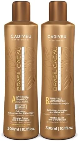 Original Cadi- veu Brasil- Cacau Anti Frizz Shampoo & Conditioner Set, 300ml
