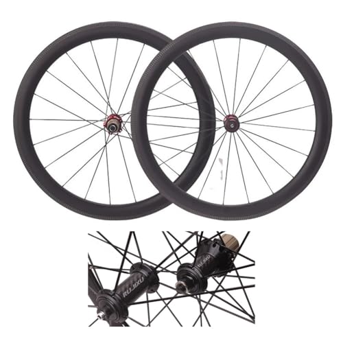 Superlight Road Bike Wheelset 700c Rim Brake with 50mm Depth Rims, 23c-25c-28c-32c Tubeless/Clincher Carbon Fiber Wheels Suitable for 9-12Speed with Quick Release(Black)