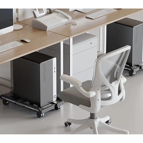 Miniatura 5 de Soporte De Pc Ruikcoll, Soporte De Cpu Móvil, Accesorios Para Ordenador, Con Cuatro Ruedas Para Jugadores, Hogar, Oficina Negro