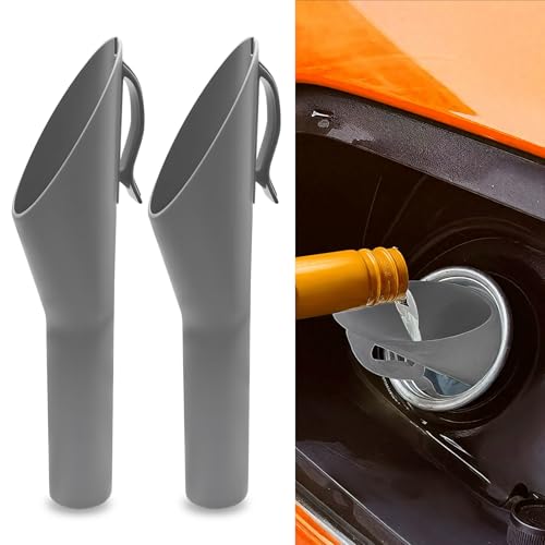 Surosha 2PCS Capless Gas Tank Funnel, Funnel for Automotive Use, Fuel Tank Filler Tube Neck Sleeve, Plastic Car Fuel Filling Accessories for Ford, Replace OEM #8U5A-17B068-EB, 1782177, 1833948 (Gray)
