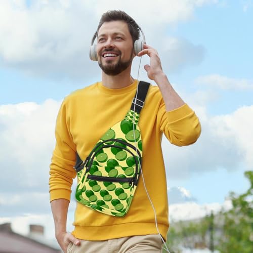 Bolsa de pecho para mujer con diseño de limón multicolor y correa ajustable 3