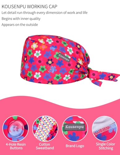 Image of Kousenpu Scrub Caps for Men, Adjustable Surgical Cap, Breathable Medical Hat for Doctors, Nurses & Healthcare Professionals