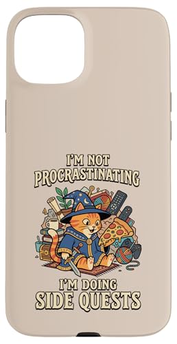 I'm Not Procrastinating I'm Doing Side Quest Wizard Cat �X�}�z�P�[�X iPhone 15 Plus �p