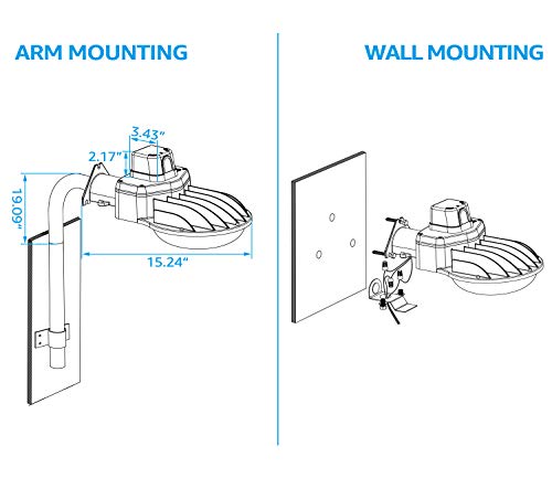 Leonlite Led Barn Light, Dusk To Dawn Area Lights With Photocell, Etl & Dlc Listed, 100-277V, Exterior Flood Lighting Fixtures, 75W, 8694Lm, Mounting Arm Included, Wet Location, 5000K Daylight, Bronze #TOP6