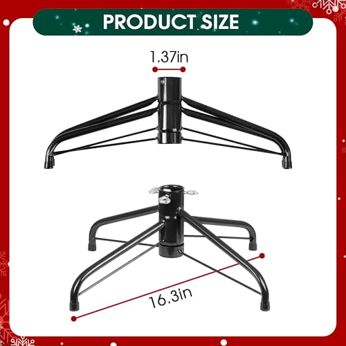 JSungo Foldable Christmas Tree Stand, 16.3 inch Metal Christmas Tree Base, Fits 3 Ft to 6 Ft Artificial Trees (0.5-1.37 inch Pole), Black by JSungo - Image 3