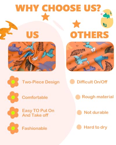 Image of ALVA 2 Pcs Long Sleeve Rash Guard Swim Diaper Sets, Baby Toddler Swimsuit UPF 50+ Sun Protection for Boy and Girl