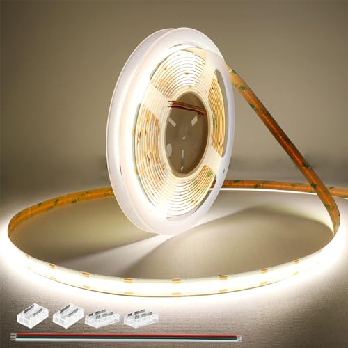 Image of LEDENET COB LED Strip Light White CCT Tunable 2700K-6000K DC12V 3040LEDs CRI90+ High Density LED Tape Lights 16.4Ft /5M Dimmable LED Light Ribbon for Bedroom Indoor