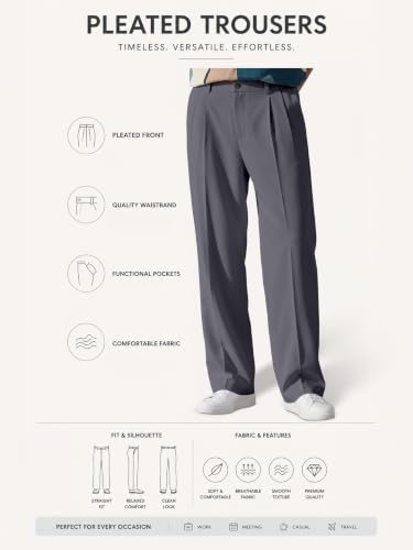Image of FTX Men's Korean Style Casual Trouser | Premium Lycra Stretch Fabric | Smart Regular Fit | 2 Side Pockets | Comfortable Stretchable Everyday Wear Pants