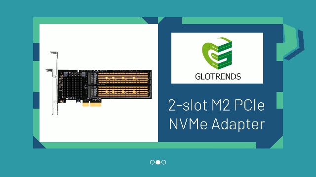 GLOTRENDS PA20 Dual M.2 NVMe to PCIe 3.0 X4 Adapter with PCIe