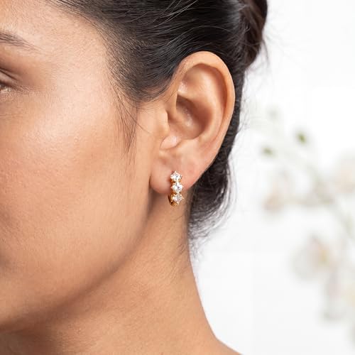 Image of 18K Gold Plated Earrings for Women | Anti-Tarnish, Waterproof & Hypoallergenic Jewellery | Durable, Lightweight & Comfortable | Bold Statement Earrings for Everyday Wear, Party & Special Occasions | Stylish Gift for Women & Girls