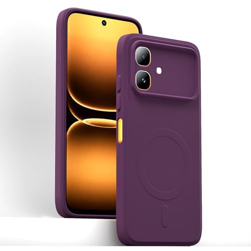 Image of Pikkme Back Cover for Infinix Smart 20 Soft Matte Silicone Mag-Safe Design (Mag-Safe Not Support) Camera Protection | Slim Fit Bumper Cover (Purple)