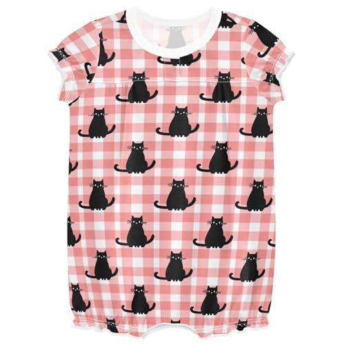 Barboteuse bébé fille en coton de qualité supérieure motif chat noir