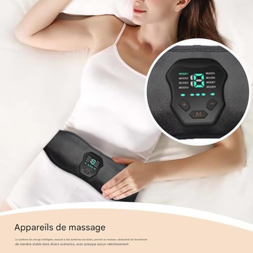 Massageur abdominal à ceinture intelligente et télécommande 19 niveaux
