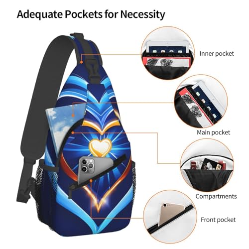 Mochila deportiva negra con estampado corazón miniatura 4
