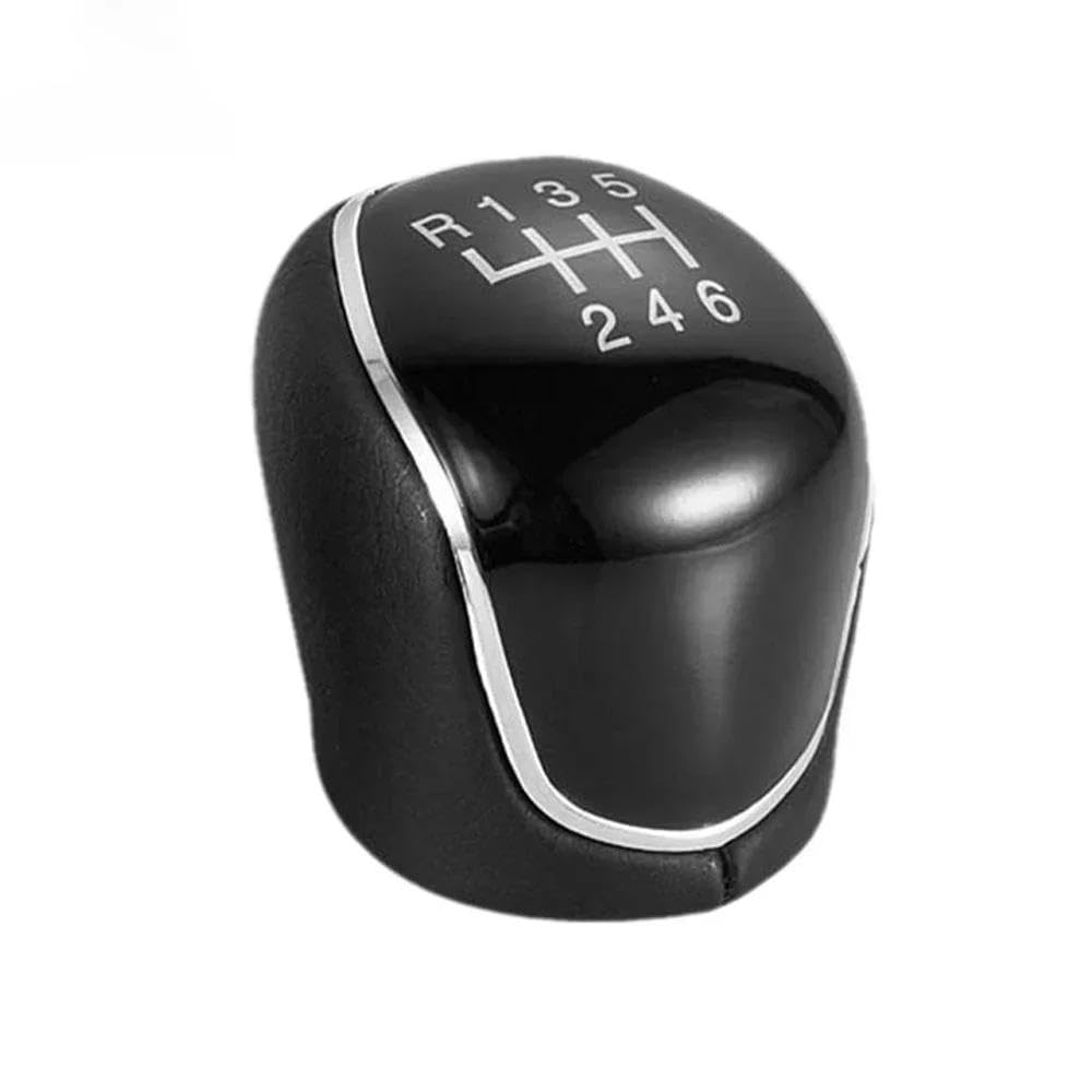 QVQOJCTH Auto Accessory 6 Speed Lether Car Gear Shift Knob for Mondeo Mk4 S-Max C-Max Focus Mk2 Kuga(6speed-2 pcs Black)