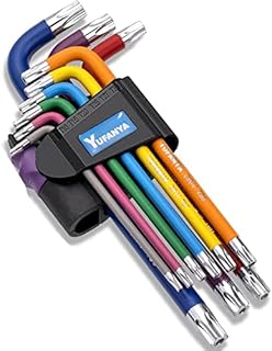 YUFANYA 9PC Torx Key Set,Star Hex Key Set,Torx Allen Key Set with Multi Colour Coded,Sizes T10-T50,Allen Wrench Set for Bicycle Repair,Furniture Assembly,Appliance Repair,Household DIY