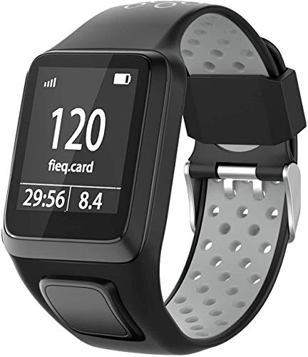 Shieranlee Watchband para Tomtom Watch, Silicone Waterproof Breathable Correa de Repuesto de Silicona de para Tomtom Runner 2/ Runner 3/ Spark/Golfer 2 Sports GPS Running Smartwatch