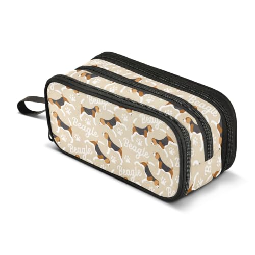 Image of Pencil Case Large Pen Bag with Zipper Cartoon Beagle