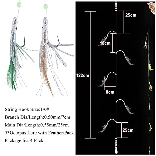 4 Packs de Cebos para Pesca Rigs Sabiki para Peces Cebo miniatura 2