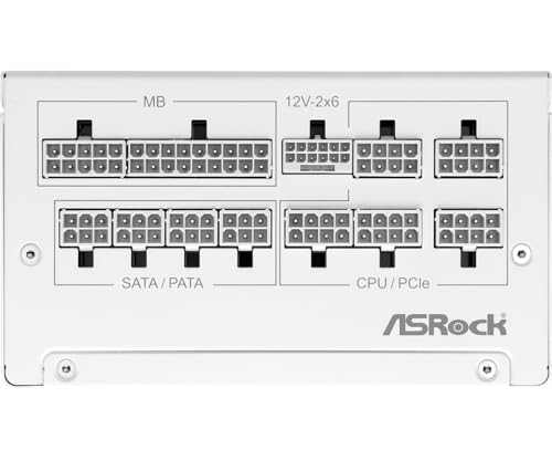 Image of ASRock Steel Legend SL-1000GW 1000W 80 Plus Gold & Cybenetics Platinum Full Modular Power Supply ATX3.1 PCIe5.1 Ready with Dual Color 12V-2x6 Cable 10 Years Warranty White Edition Japanese Capacitor