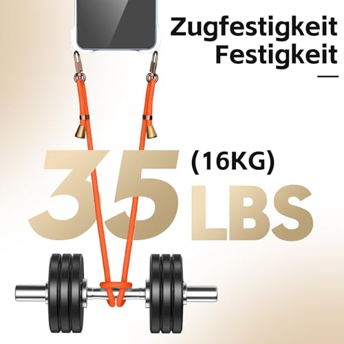 GUtttGU Handykette für iPhone 17 Pro Max Hülle mit Band mit 2 Panzerglas Bildschirmschutz + 2 Kameraschutz Handyhülle Kompatibel mit Magsafe Kreis Orange Schutzhülle zum Umhängen mit Kordel Klar