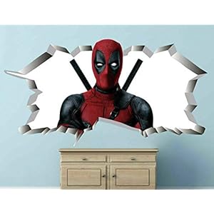 Muurstickers Film karakter gezicht coole jongen komische muurtattoo sticker muurschildering woondecoratie, geschikt voor…