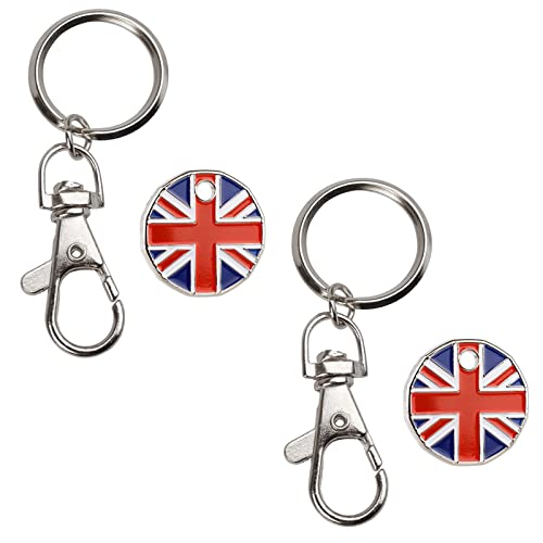 Fabulouz Shopping Trolley Tokens | 12-Sided £1 Coin Design | Keyring Clasp for Supermarket Cart | Ideal for Gifts & Locker Keys (Pack of 2)