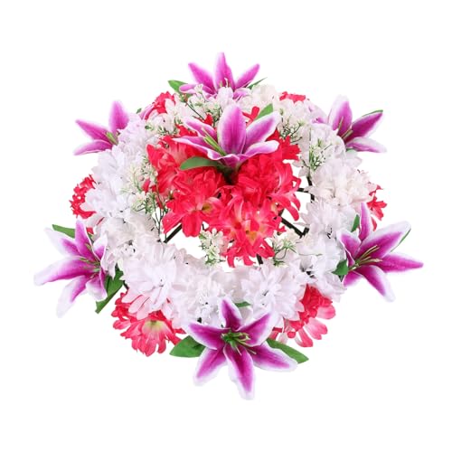 DOITOOL Corona Commemorativa Funebre Artificiale Corona Di Fiori Per Tomba Realistica Per Cimitero Materiale Di Resistente e Pratico