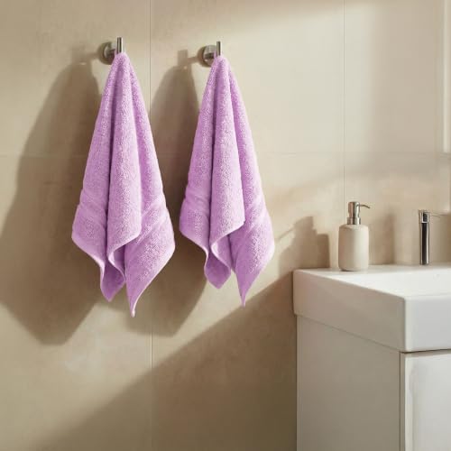 Image of MYTRIDENT Trident Hand Towels, 100% Cotton, Highly Absorbent, Super Soft, 2 Piece Hand Towel Set, 400 GSM, Hand Towel Set of 2, Gym - Spa Towel, Comfort Living Towel-Violet Sky