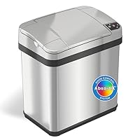 ITouchless Stainless Steel Compost Bin 1.6 Gallon Includes AbsorbX O