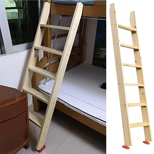 Escalera de Madera para litera con Ganchos y Almohadillas Antideslizantes, Ideal para dormitorios universitarios y campamentos (210 cm de Alto).