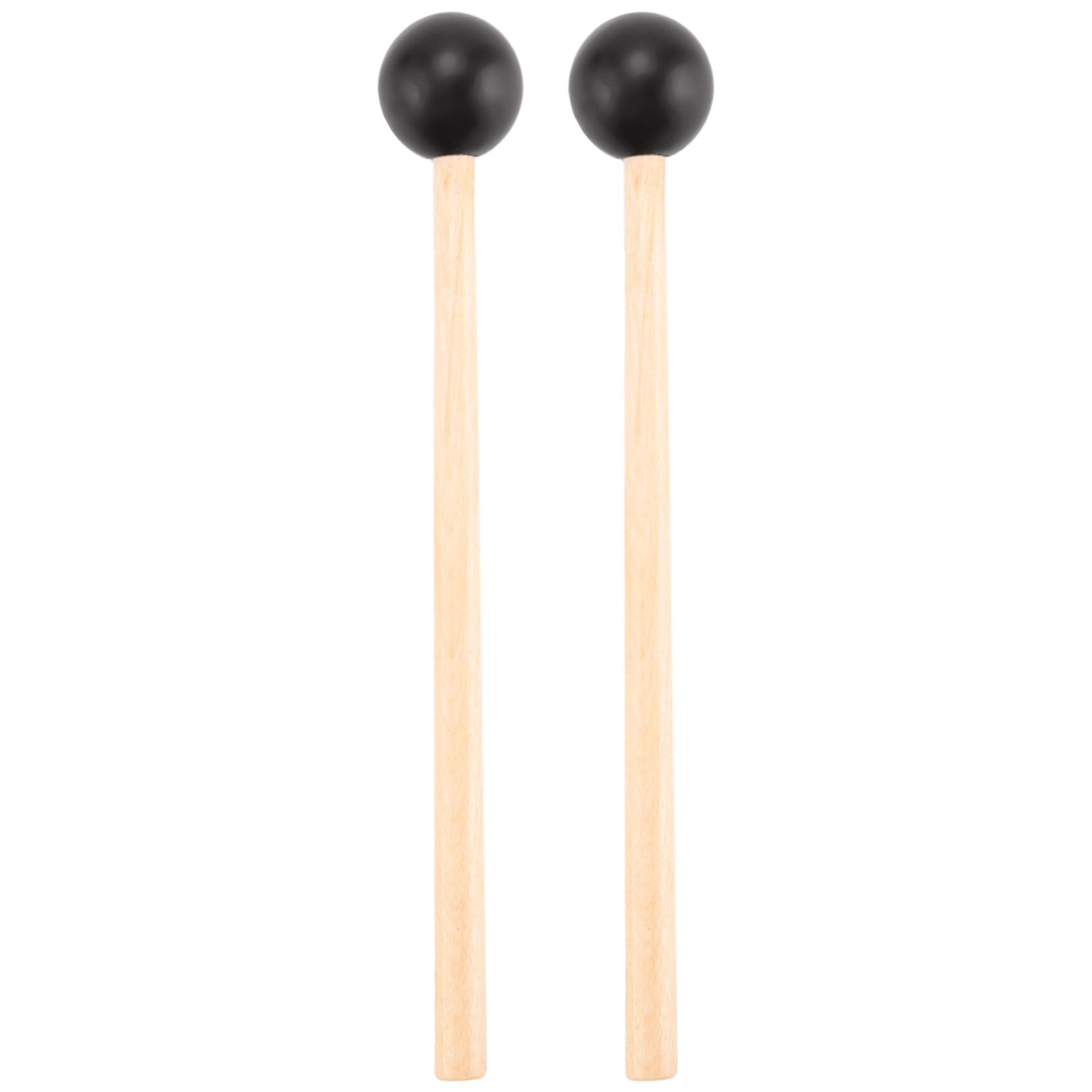 Lizusidtsy 2Pcs Soft Rubber Head Sticks Wood Handle Bell Mallets for Glockenspiel Xylophone Bell Music Instruments Parts Black, 500005721A1