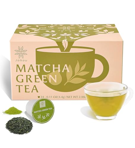 Johou Matcha Green Tea Pods for Keurig K-Cup brewers, 24 pods